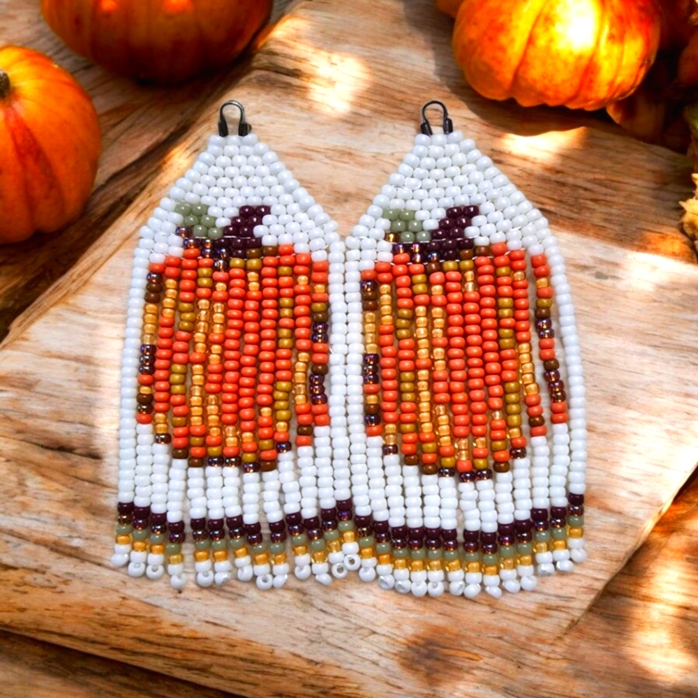 Handcrafted Beaded Fringe Earrings